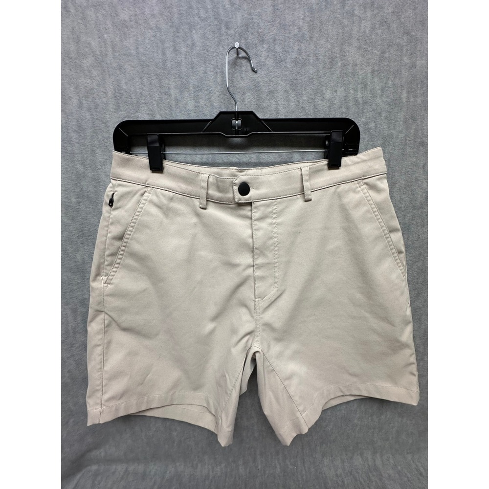 Myles Apparel Tour Shorts Mens 34 Khaki Excellent 7" Inseam Performance Chino